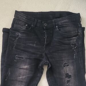 H&M Black Skinny Jeans Distressed Style